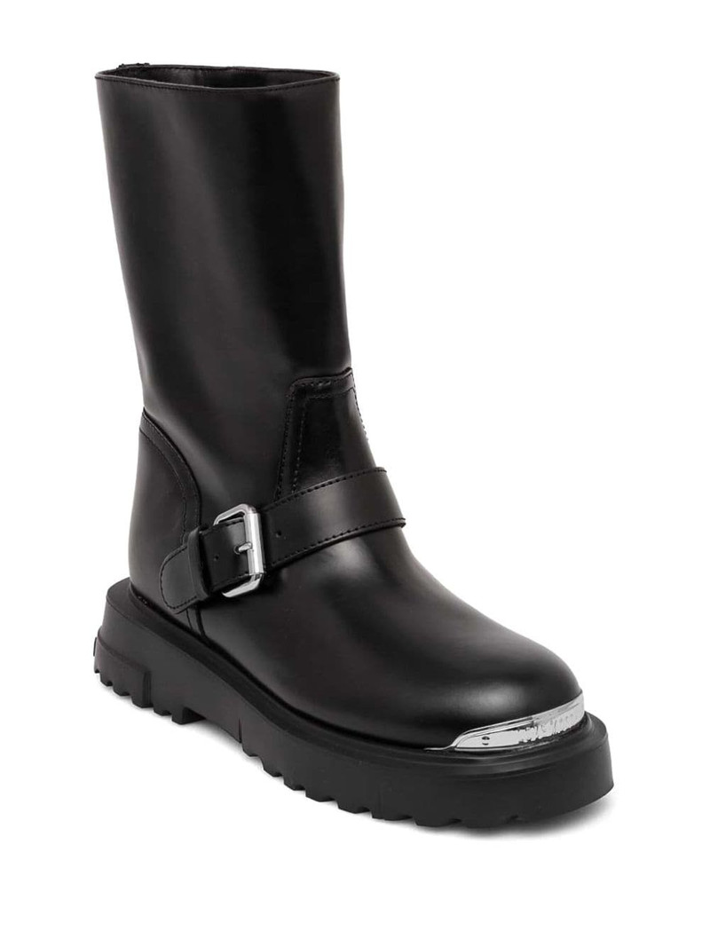 Moschino logo-engraved boots outlook