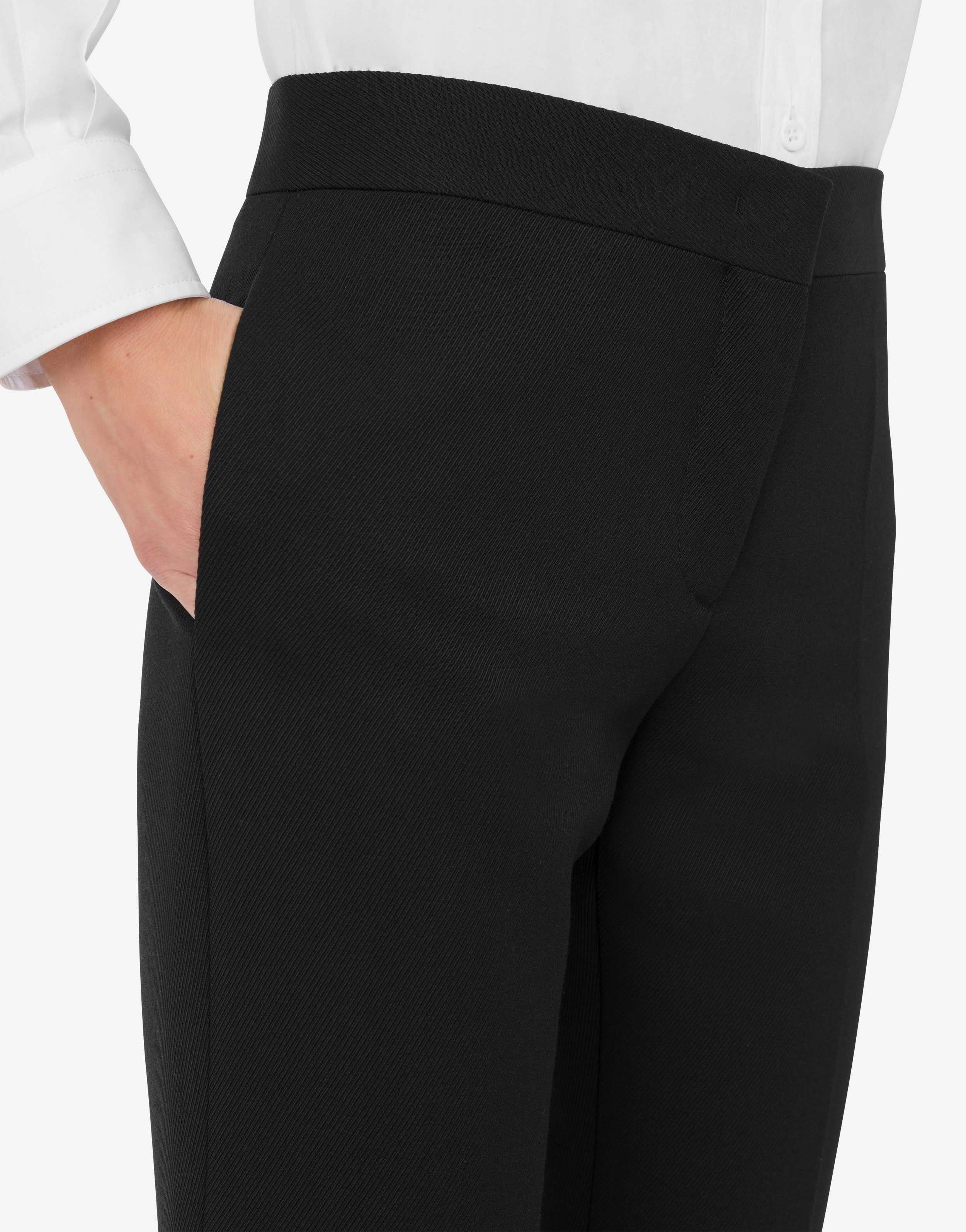 DIAGONAL WOOL-BLEND AND NYLON PANTS - 4