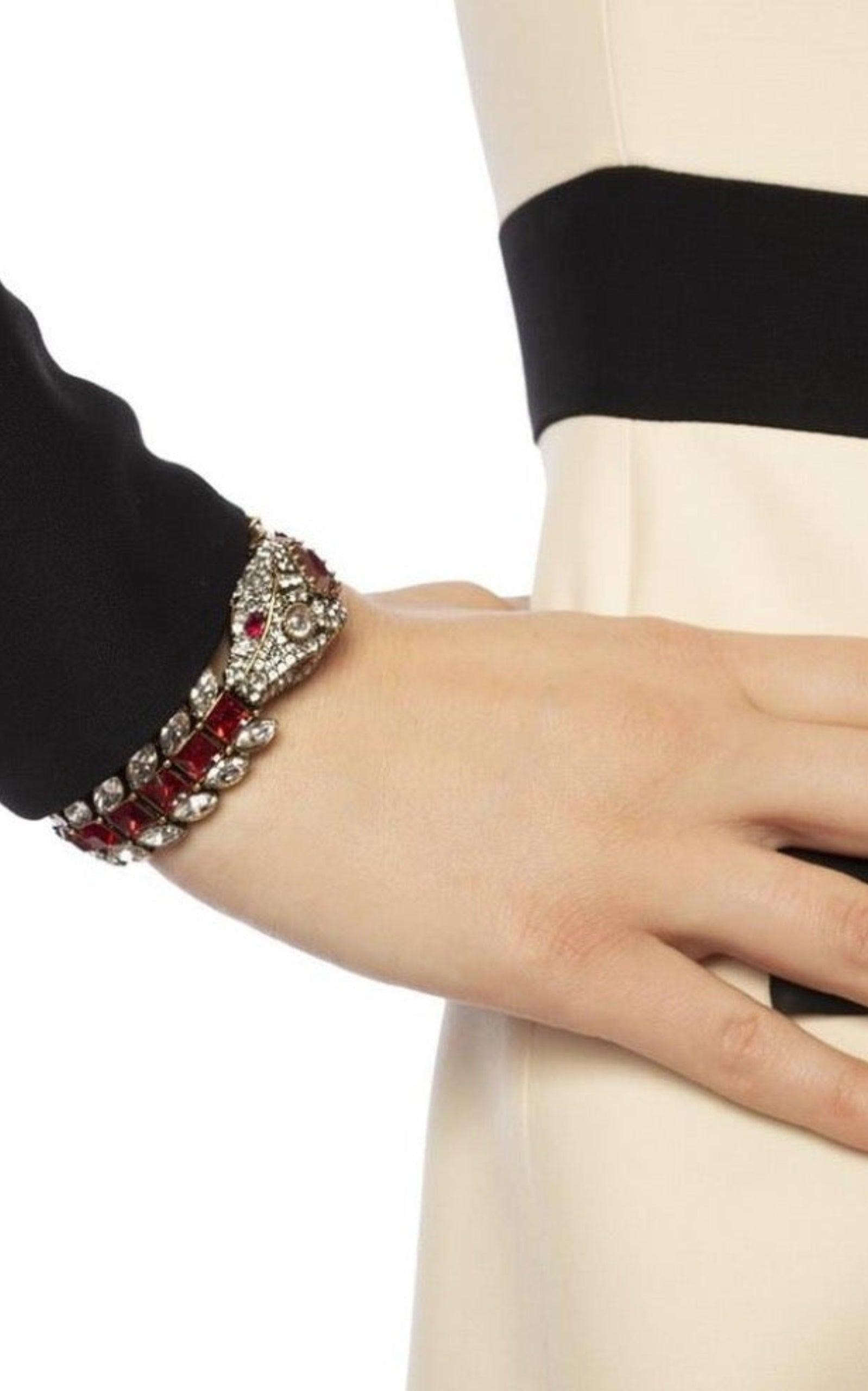 Snake Motif Crystal-embellished Bracelet - 2