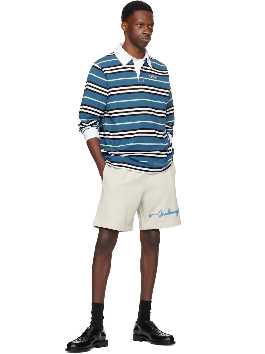 Off-White Knot Logo Cotton Shorts - 4
