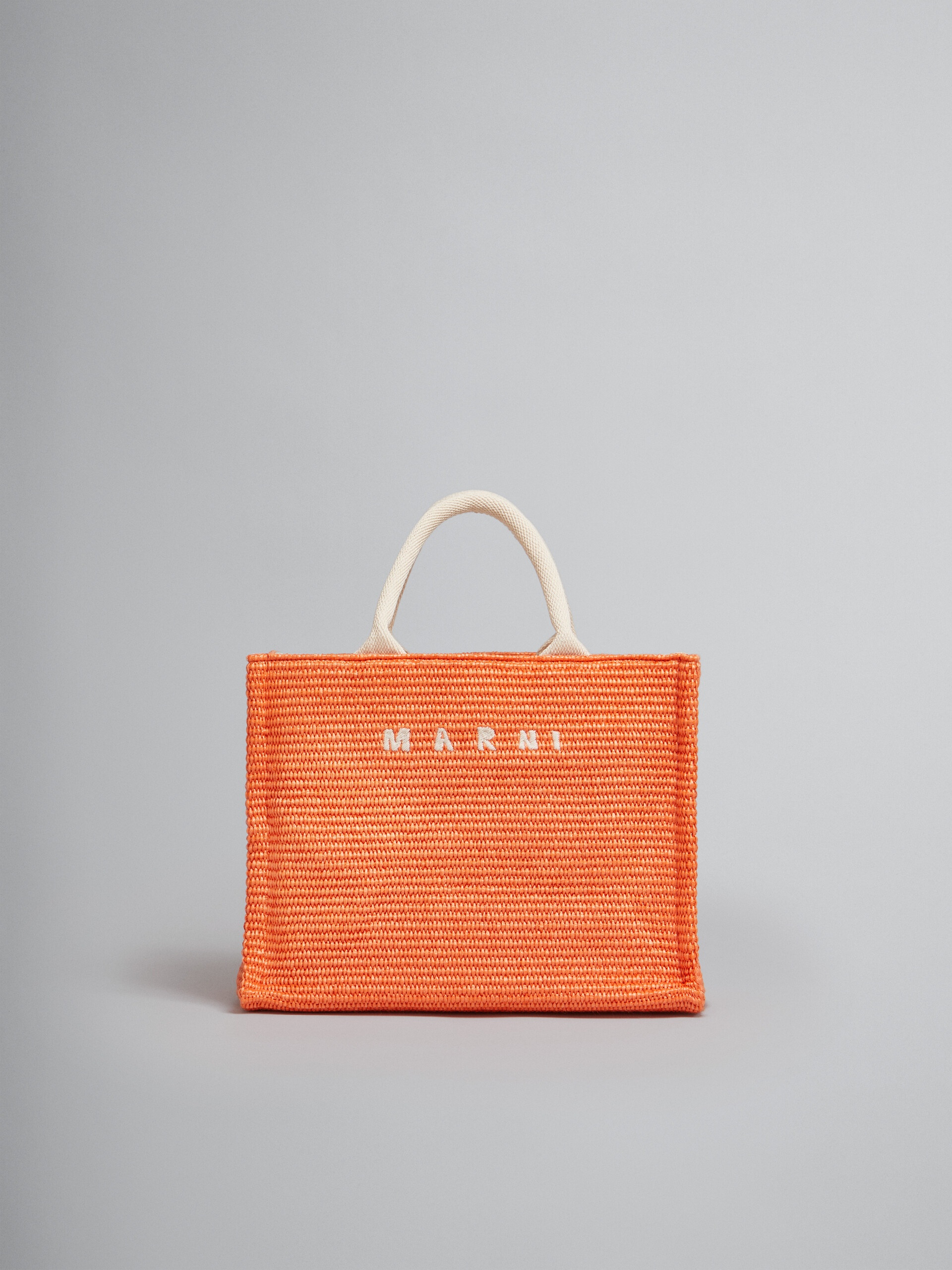 ORANGE RAFFIA SMALL TOTE BAG - 1