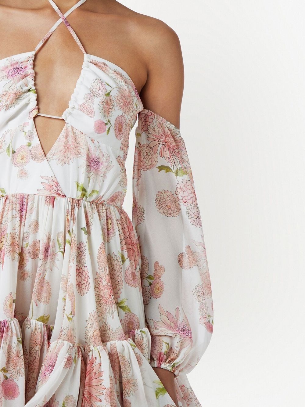 floral-print ruffled dress - 5