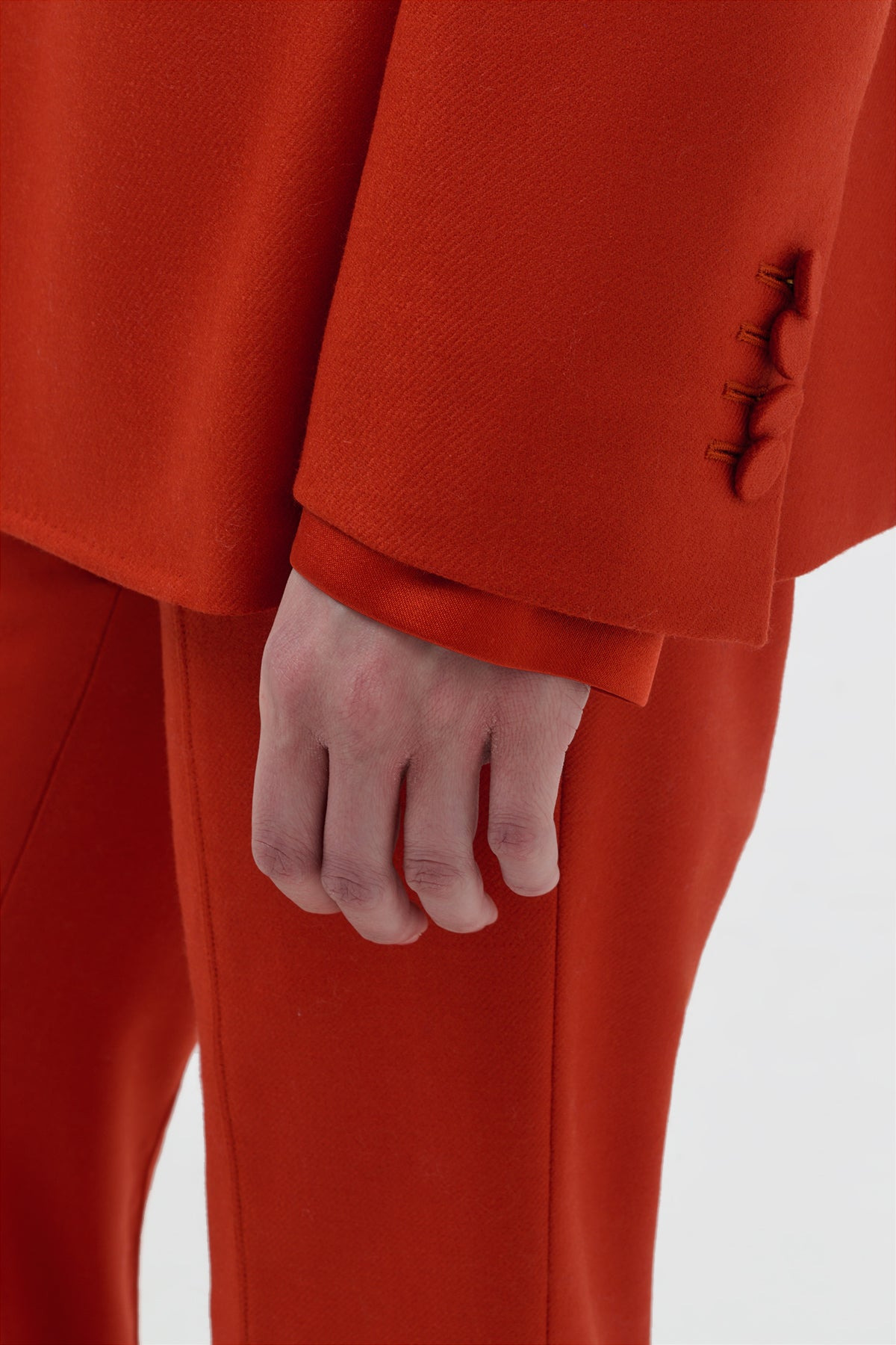Mairi Blazer in Antelope Orange Wool Cashmere Flannel - 7