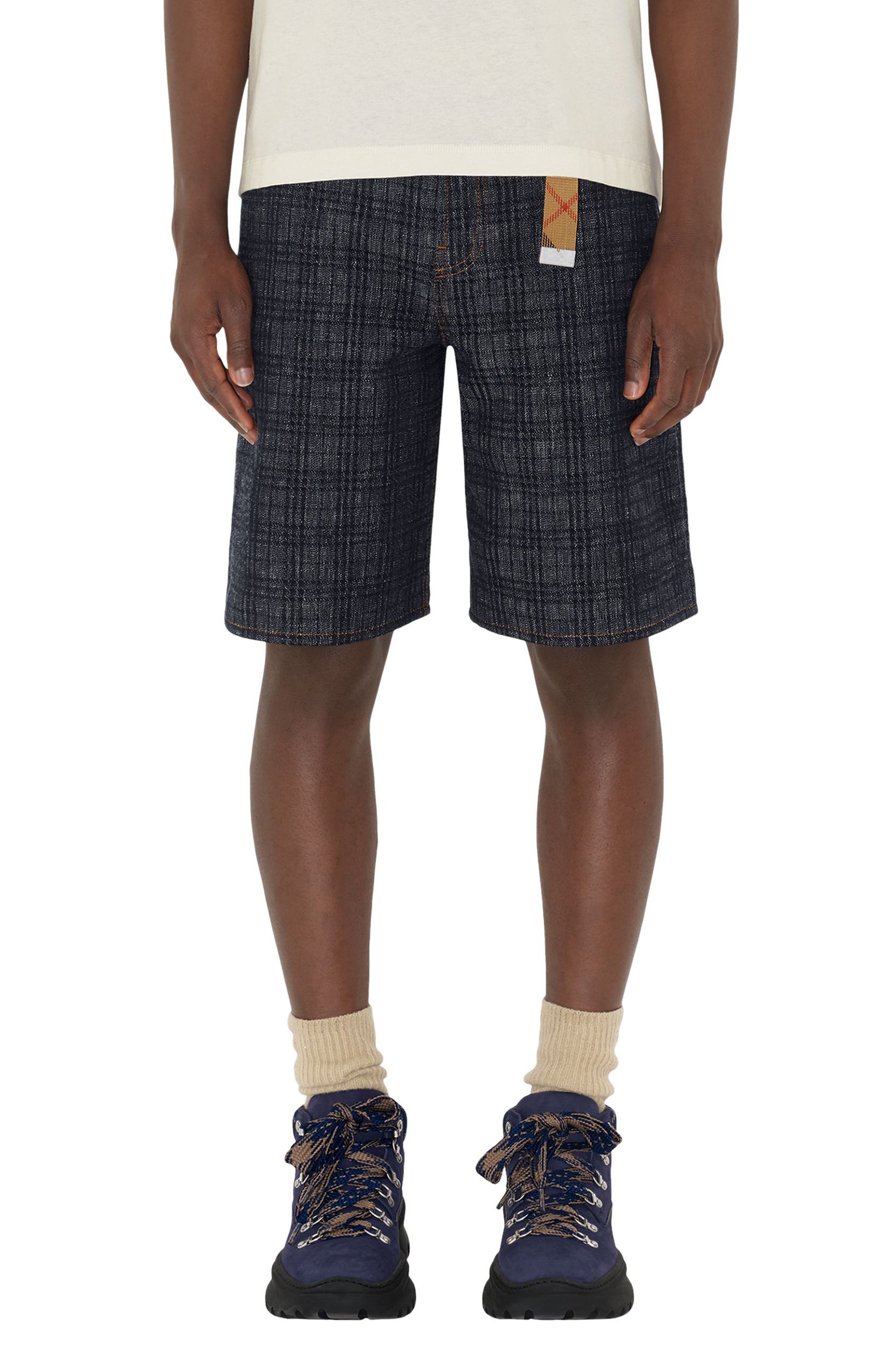 burberry Check Jacquard Denim Shorts in Indigo Ip Check at Nordstrom - 1