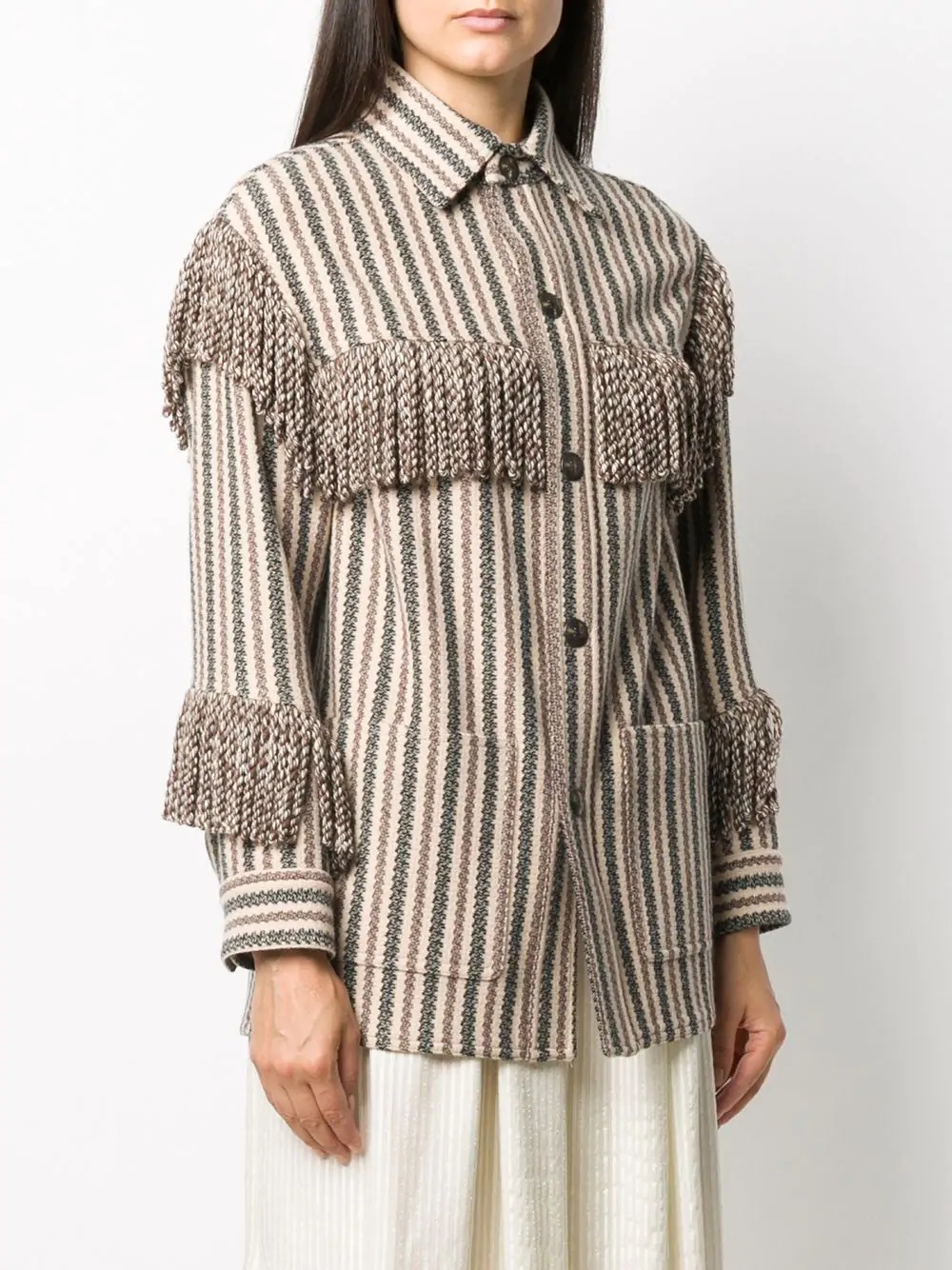 long-sleeve fringe shirt jacket - 3