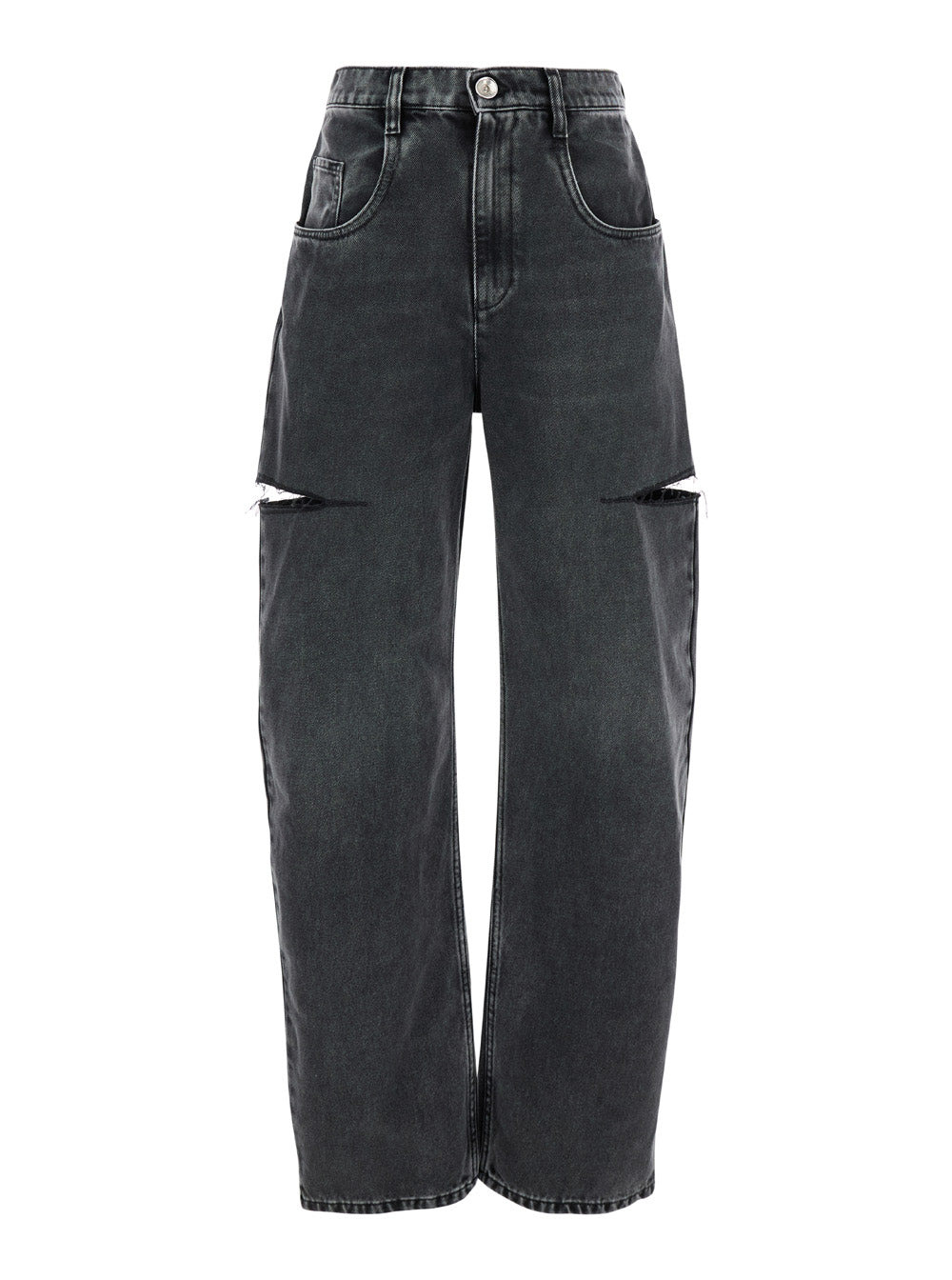 Maison Margiela Women Black Five-Pocket Style Jeans With Rips In Cotton Denim Woman - 1