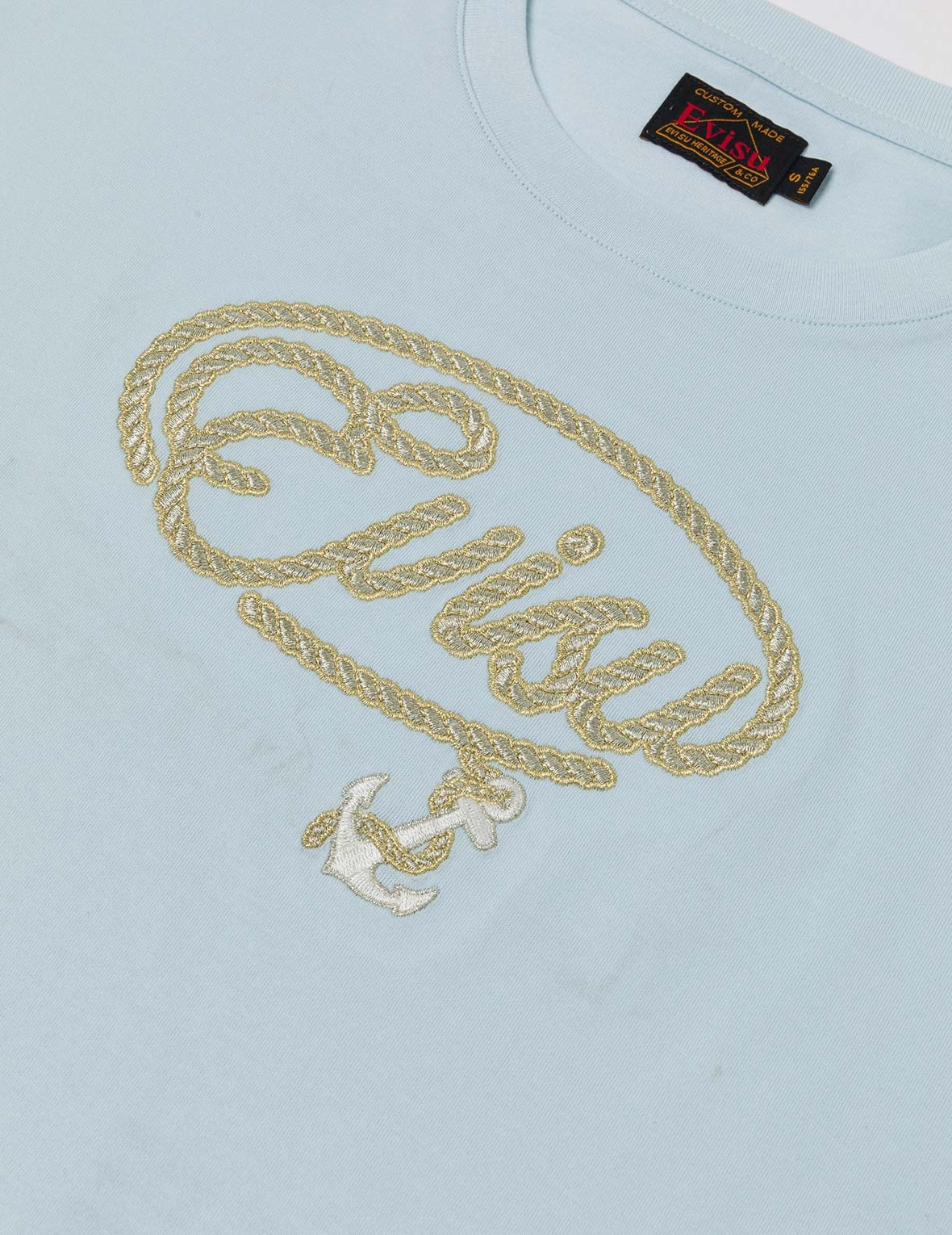 Rope Twist Logo and Anchor Embroidery Cropped T-Shirt - 5