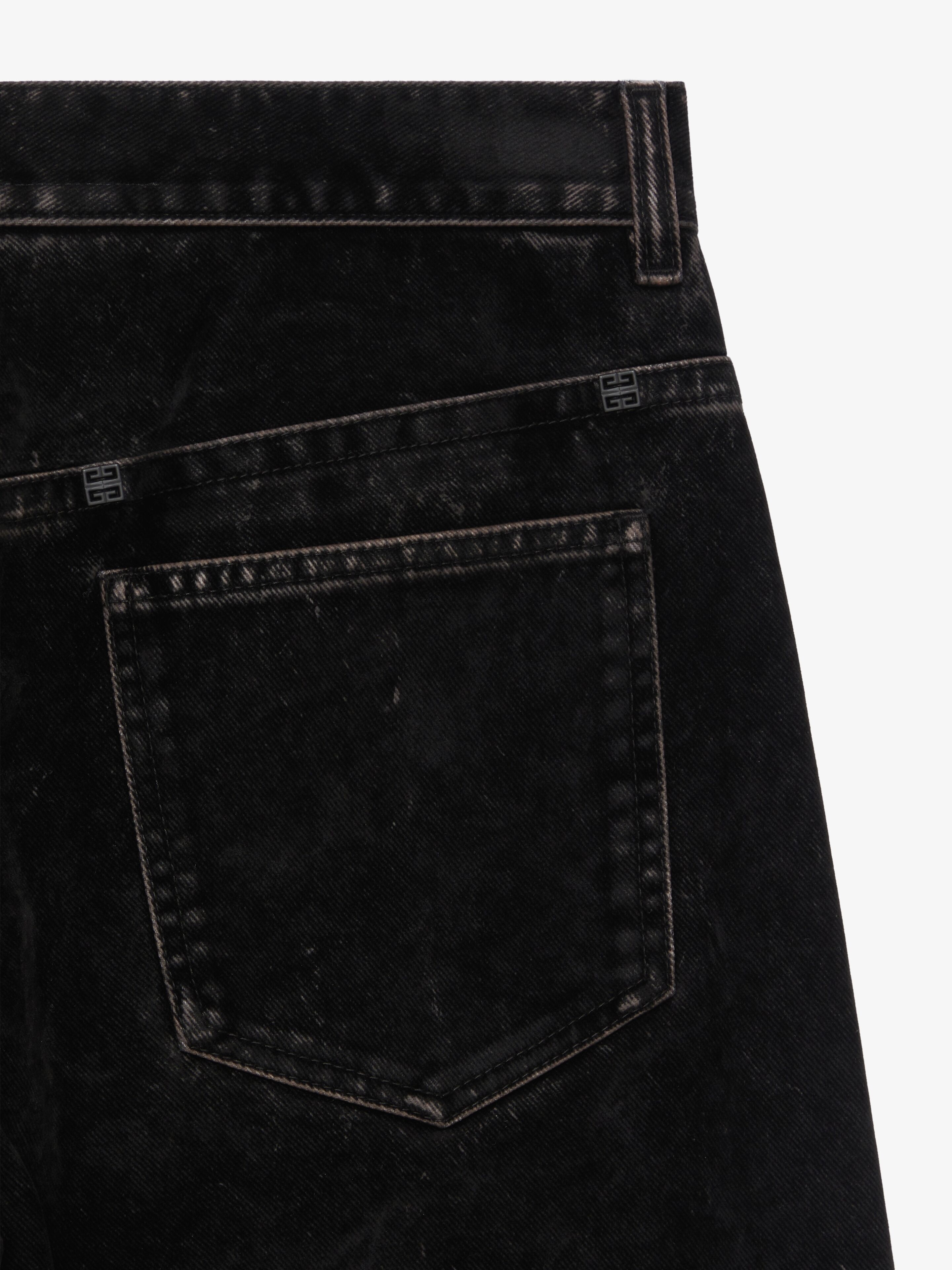 JEANS IN FLOCKED DENIM WITH VELVET EFFECT - 5