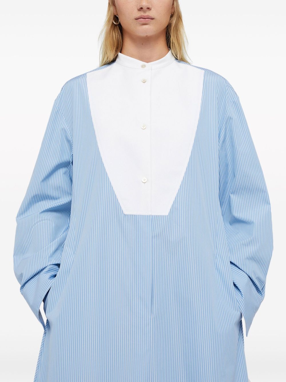 plastron poplin shirtdress - 2