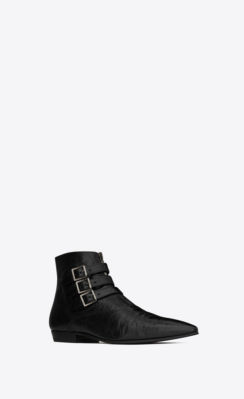 stan boots in crocodile-embossed leather 3