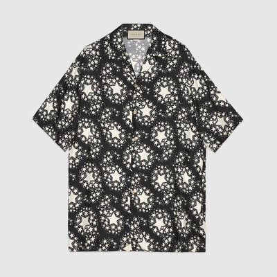 GUCCI Star print silk oversize bowling shirt outlook