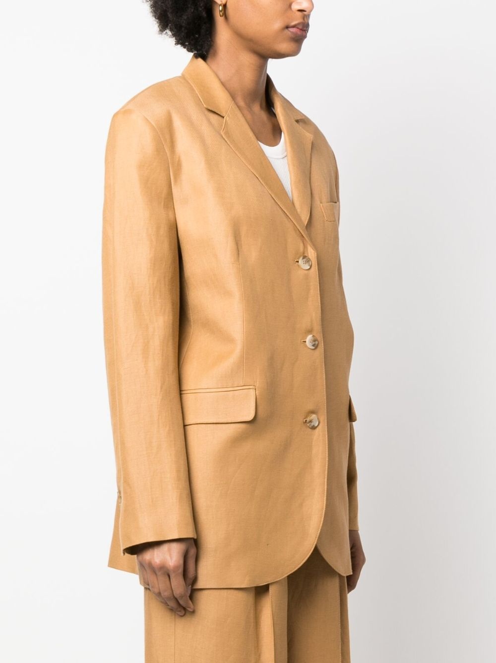 single-breasted long-sleeved blazer - 3