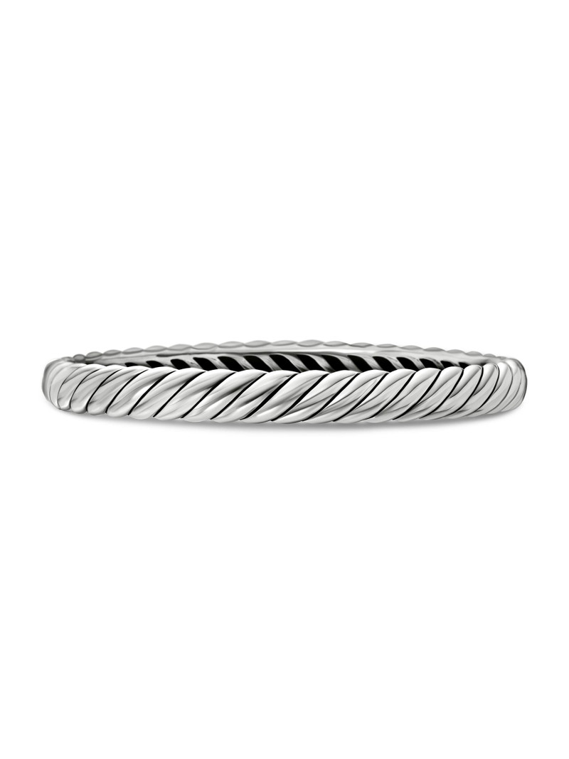 Women's Sculpted Cable Bangle Bracelet in Sterling Silver, 7mm - Sterling Silver 1