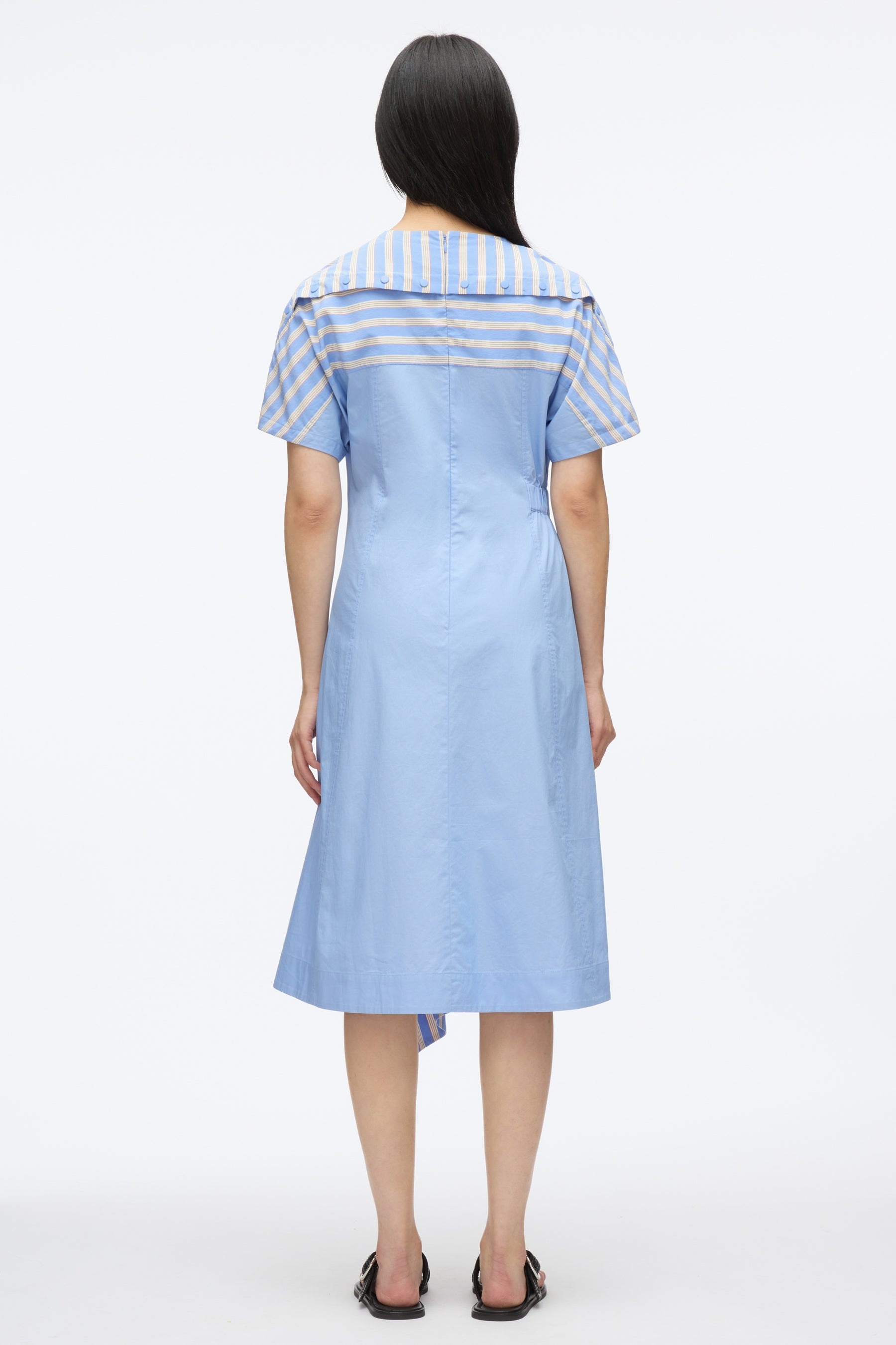 V Neck Dress with Elasticated Waist - 5
