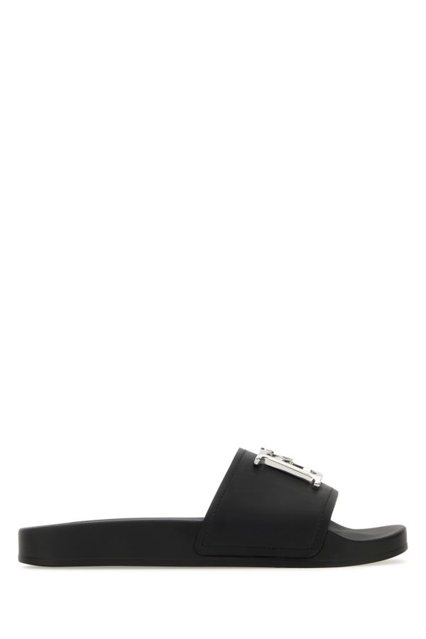 Dsquared Woman Black Leather D2 Statement Slippers - 1