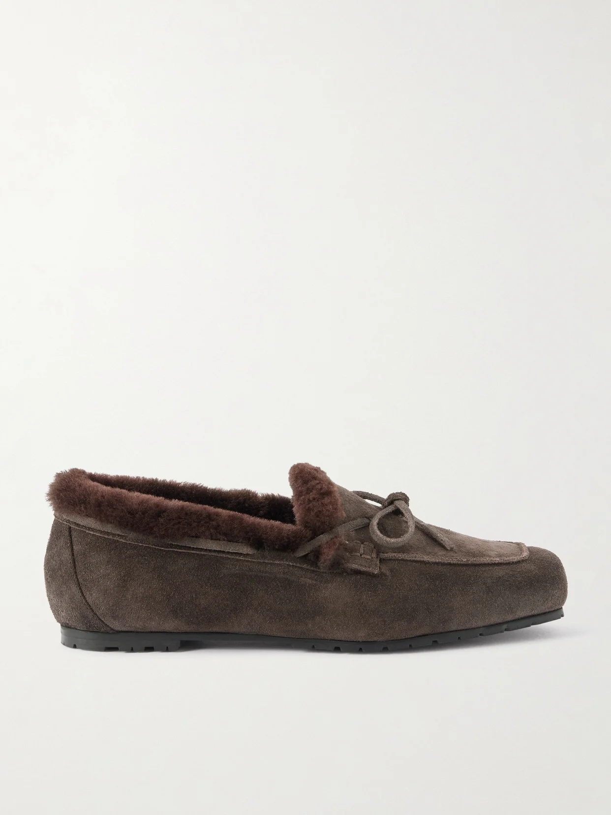 Jasper Bow-detailed Shearling-lined Suede Loafers - 1