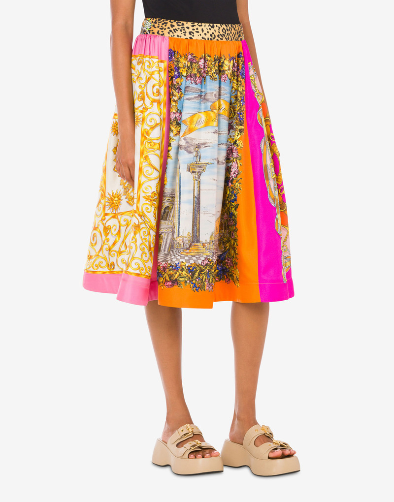 SCARF PRINT TWILL SKIRT 2