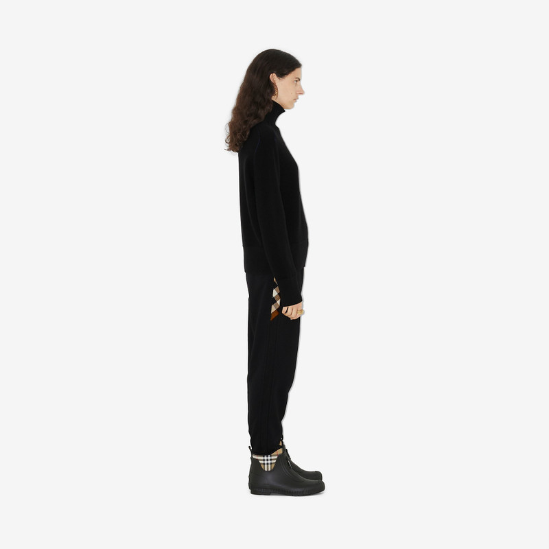 Check Panel Cotton Jogging Pants 3