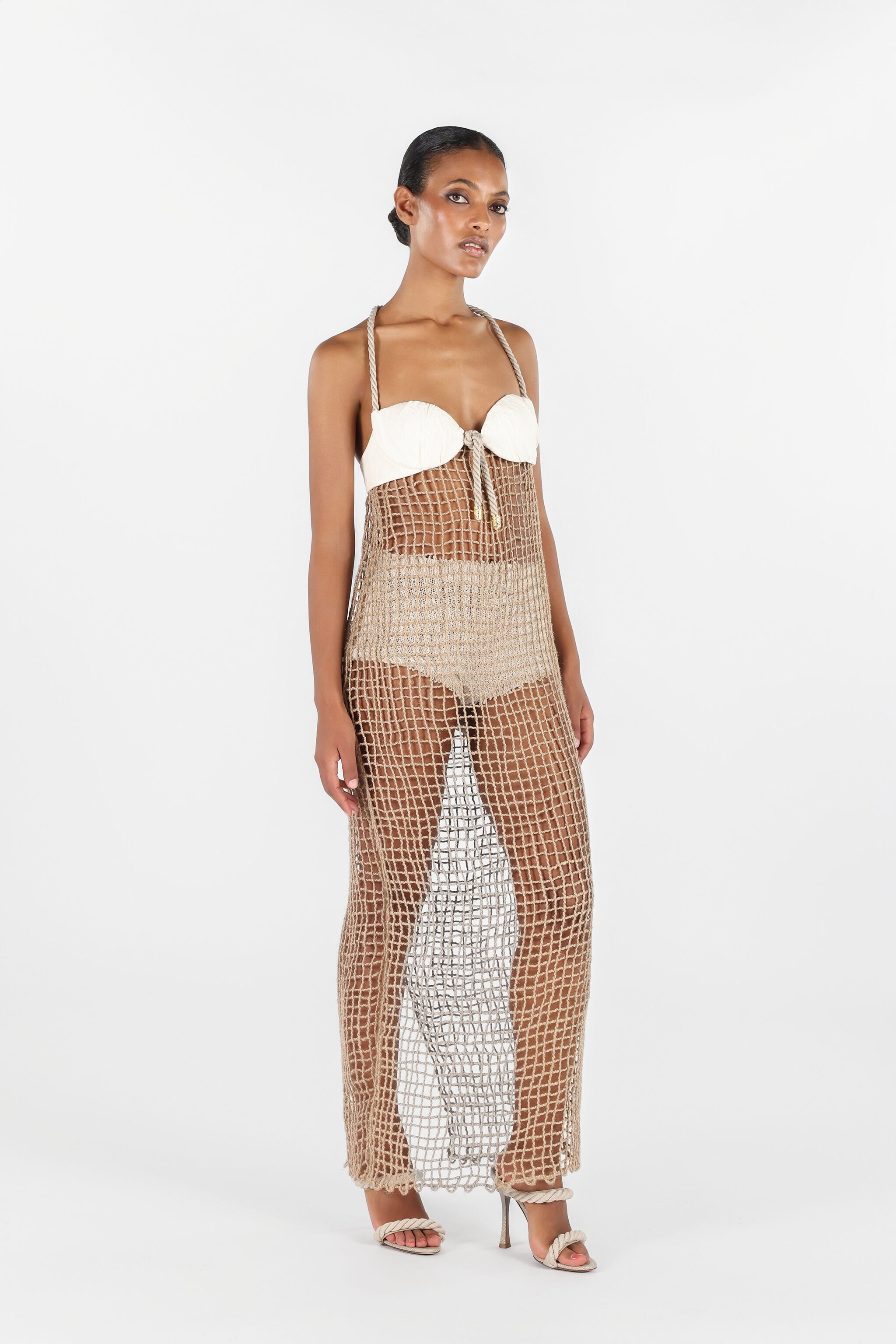 Crochet Detail Long Dress - 3
