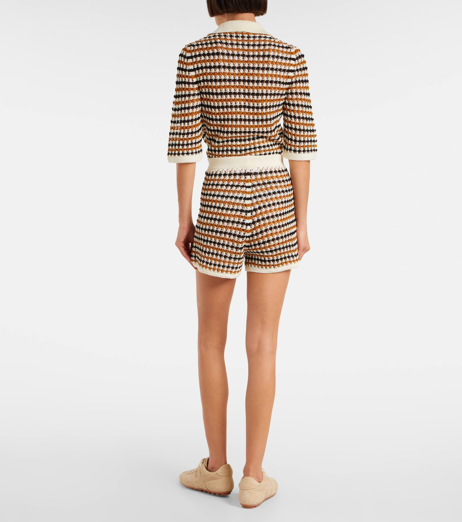 Disco open-knit cotton-blend shorts - 3