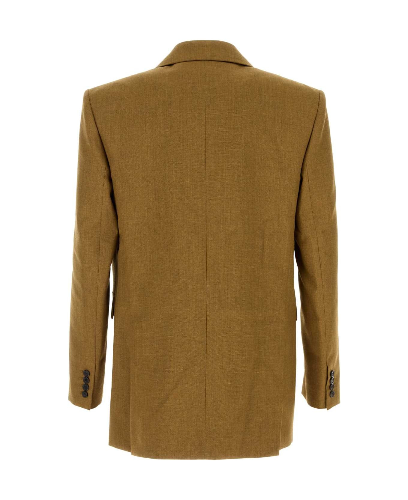 Khaki Wool Blazer - 2