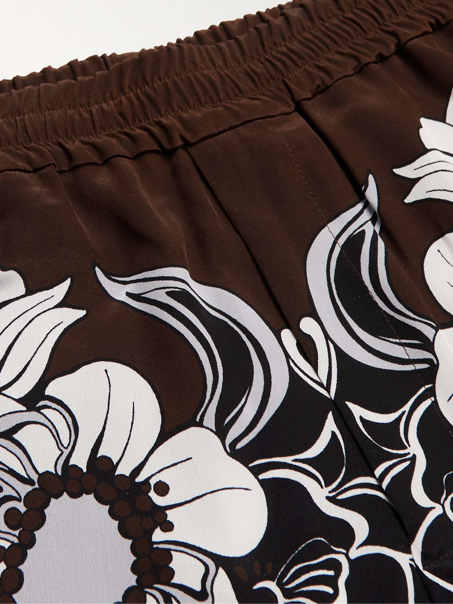 Straight-Leg Floral-Print Silk-Crepe Trousers - 3