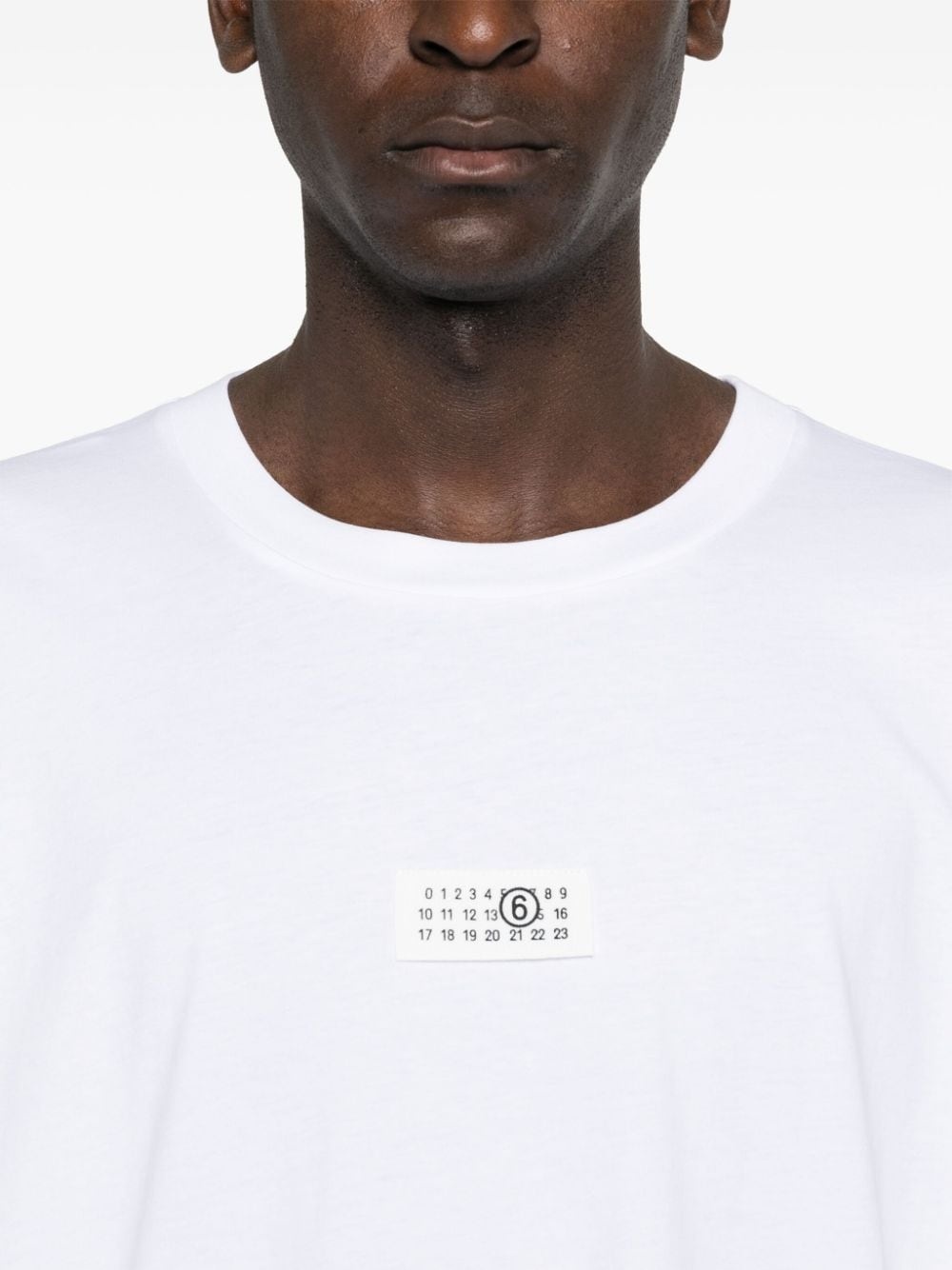 numbers motif-patch cotton T-shirt - 5