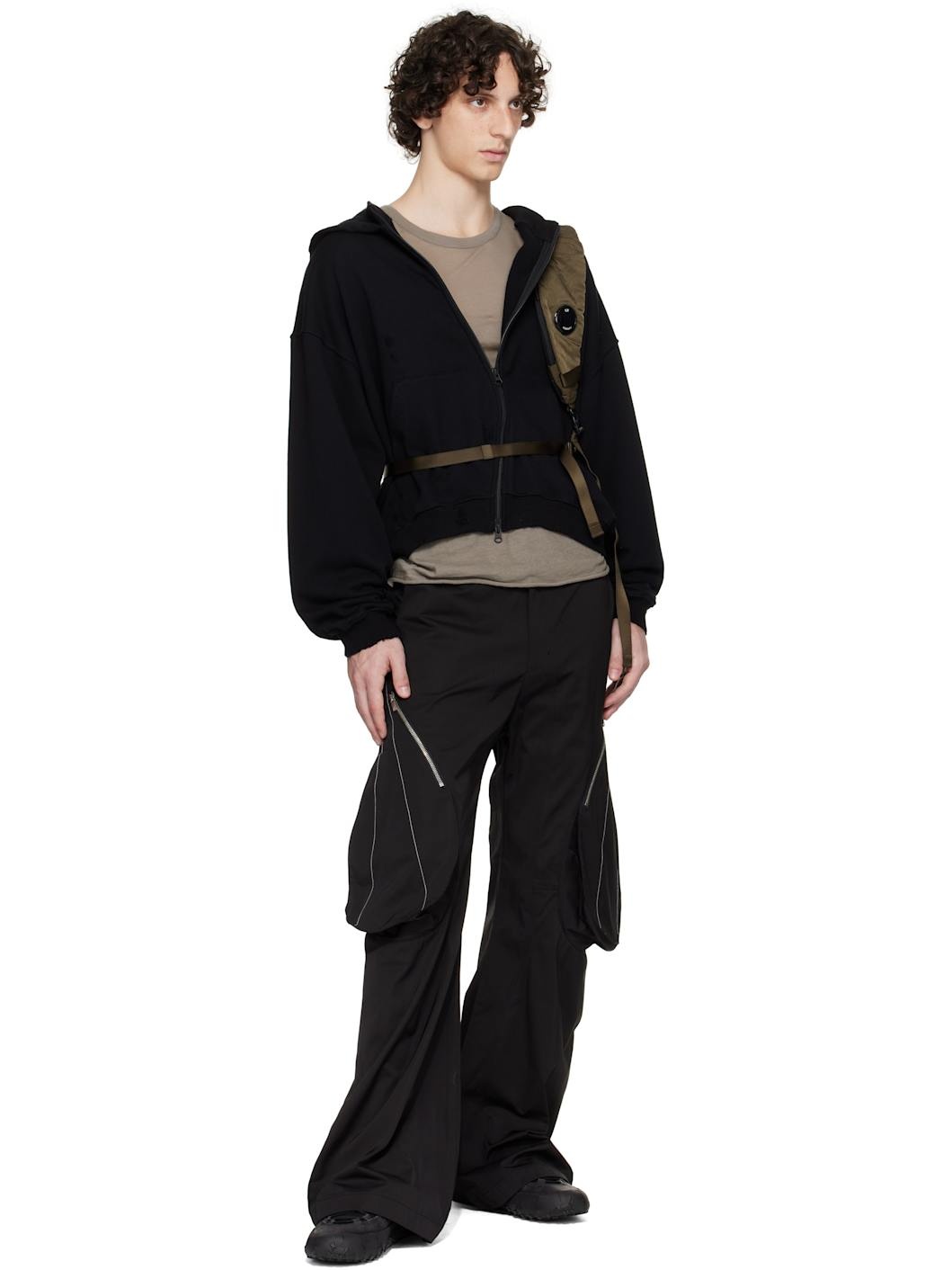 Black Tear Drop Cargo Pants - 4