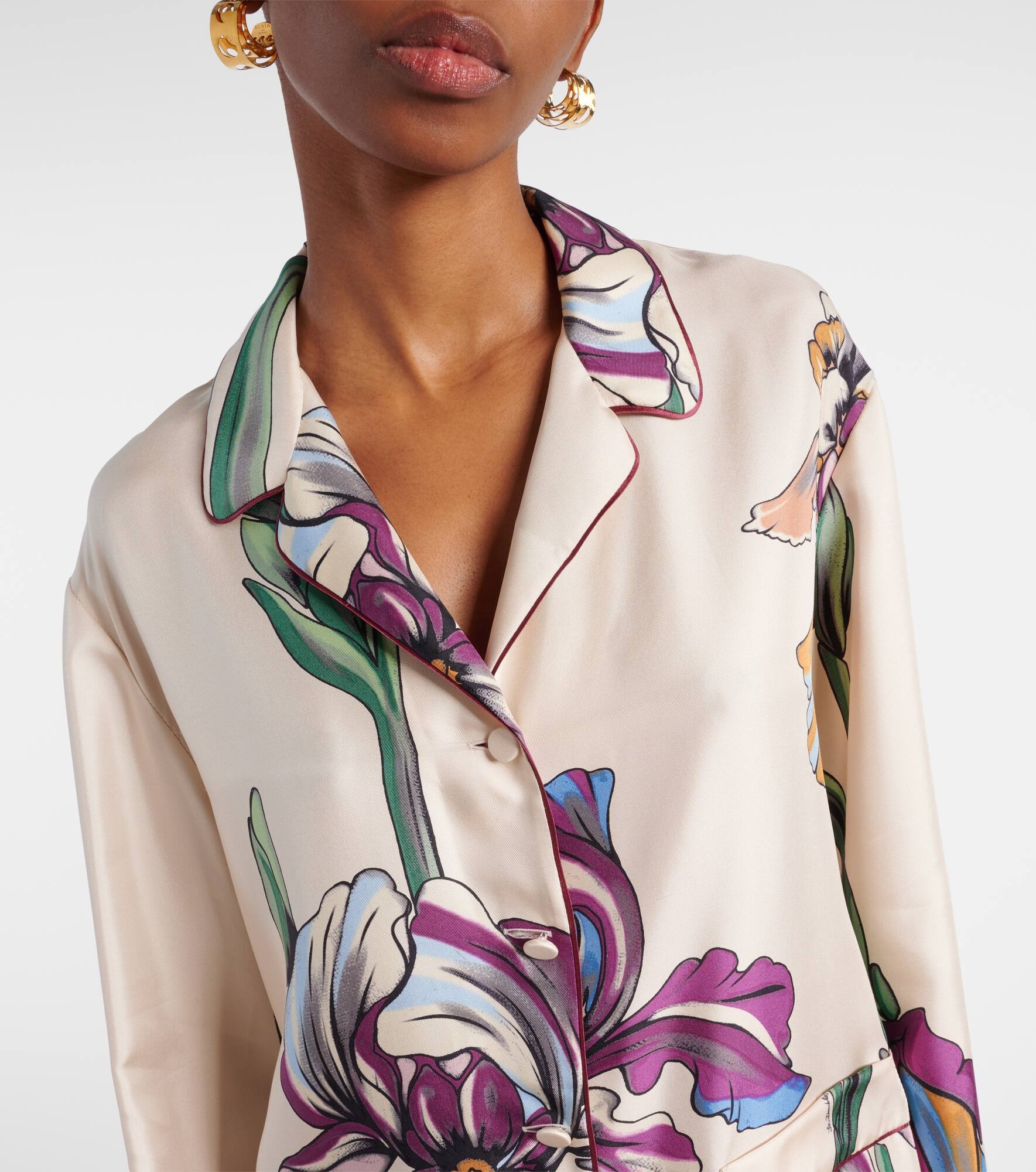 Floral silk shirt - 4
