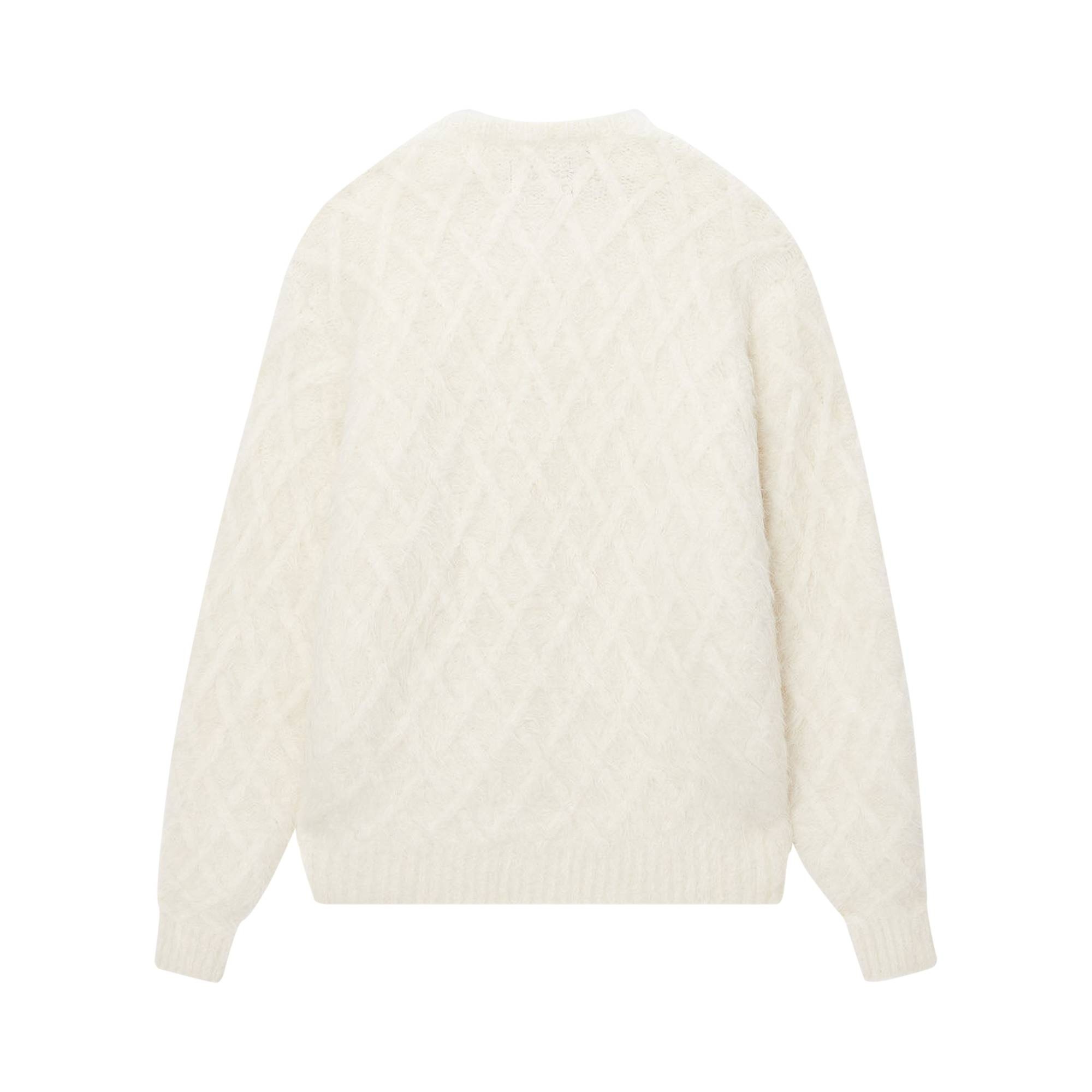 Stussy Fuzzy Lattice Crew Sweater 'Ivory' - 2