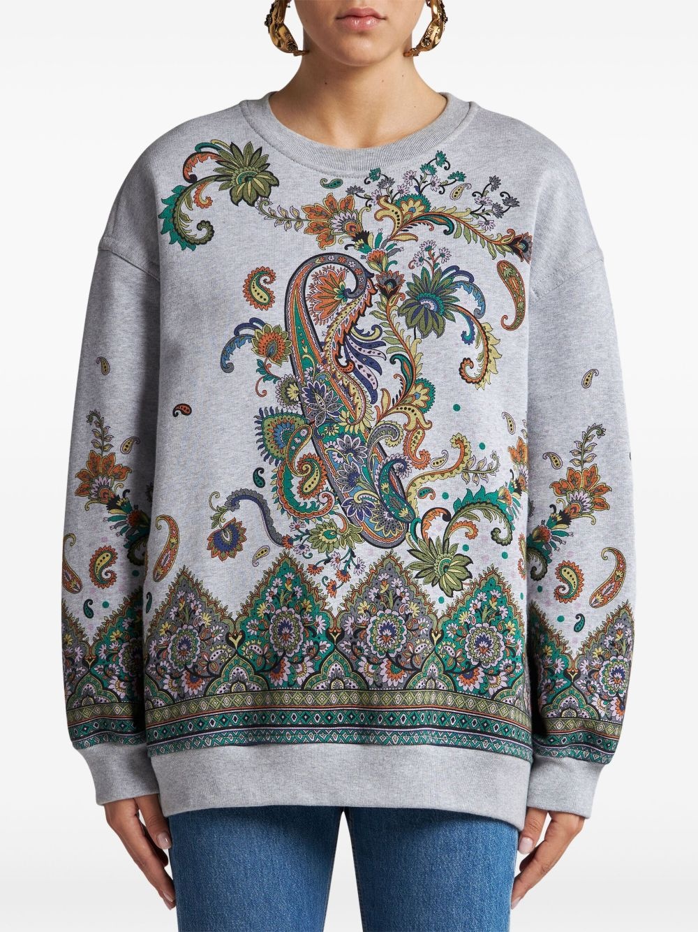 paisley-print cotton sweatshirt - 3