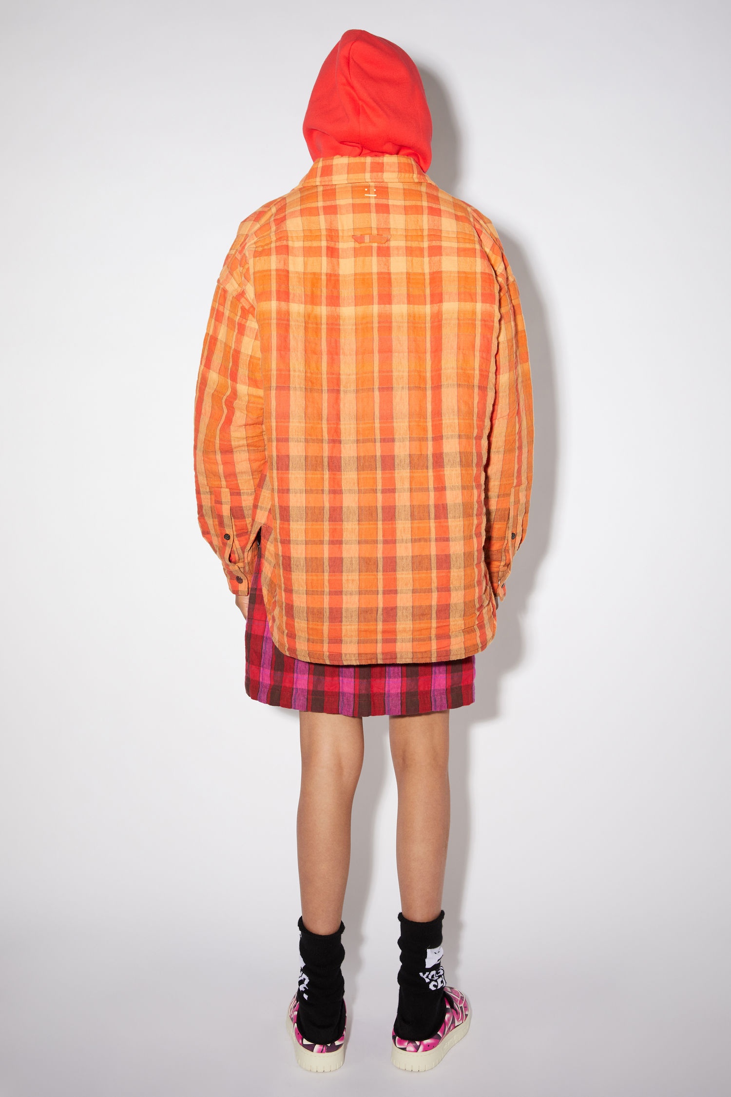 Oversized shirt - Brick red/apricot orange - 3