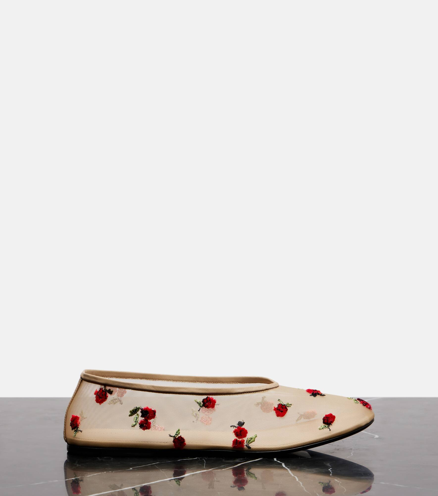 Marcy embroidered mesh ballet flats - 4
