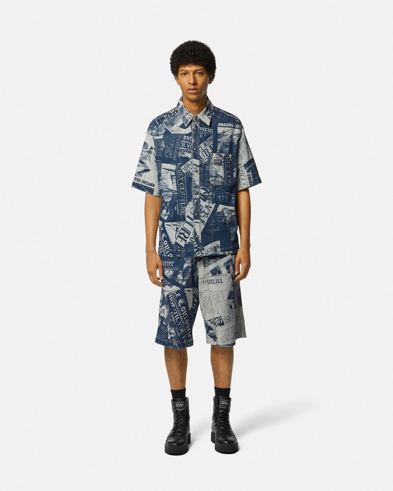 VERSACE JEANS COUTURE Magazine Denim Shorts outlook