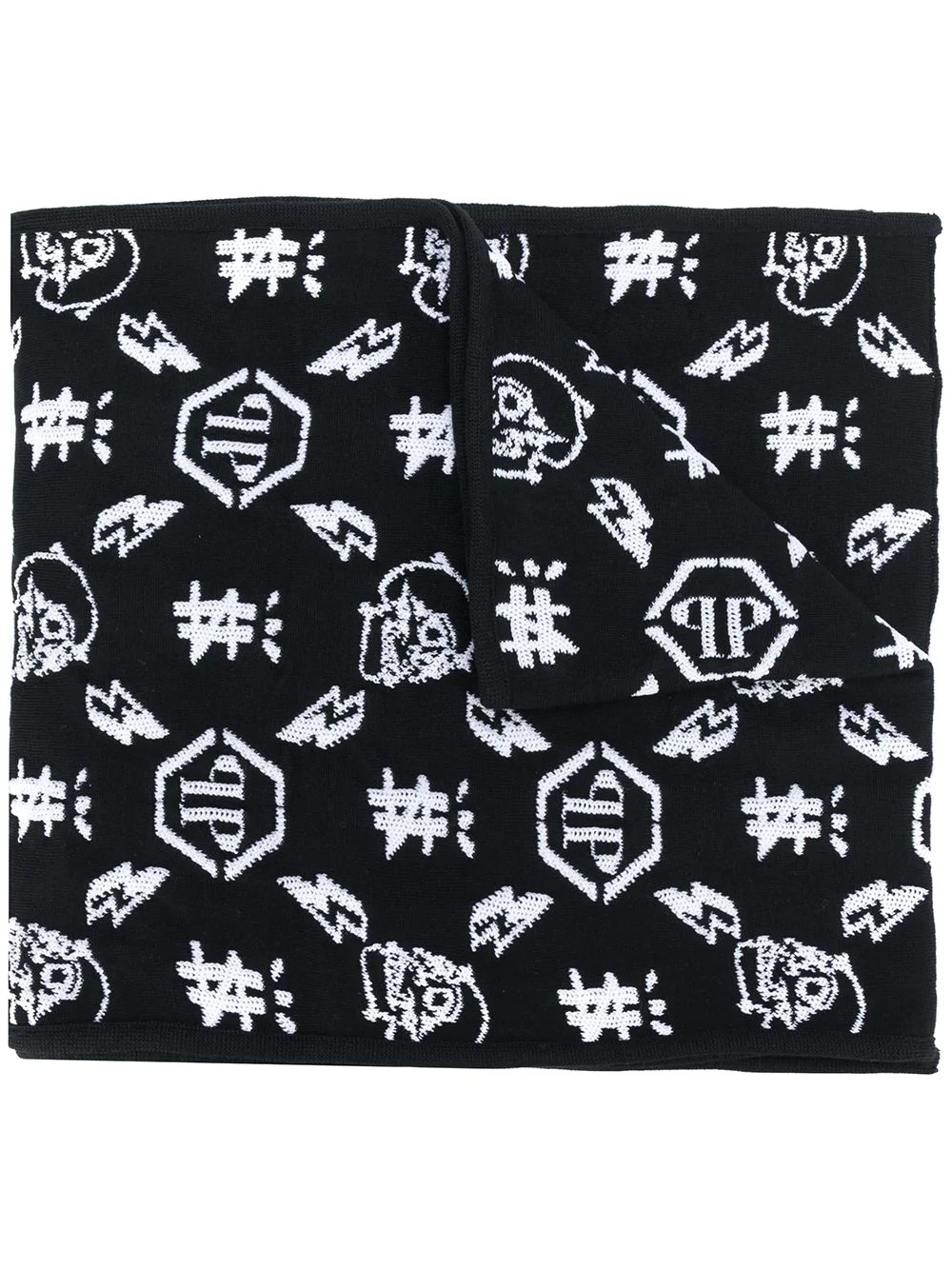 monogram intarsia scarf - 1