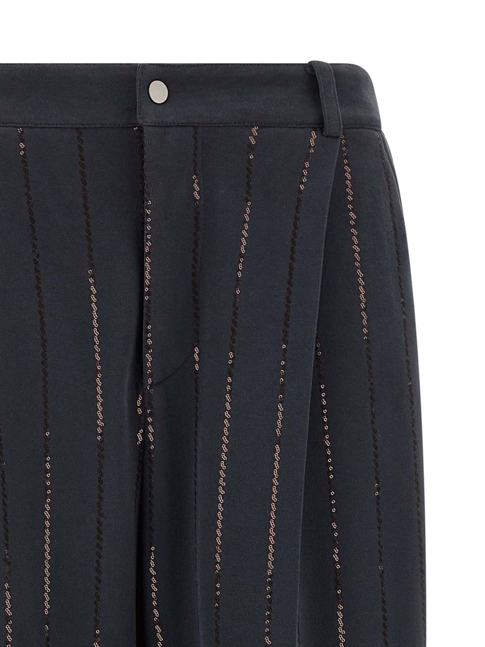 sequin-striped pinstripe trousers - 4