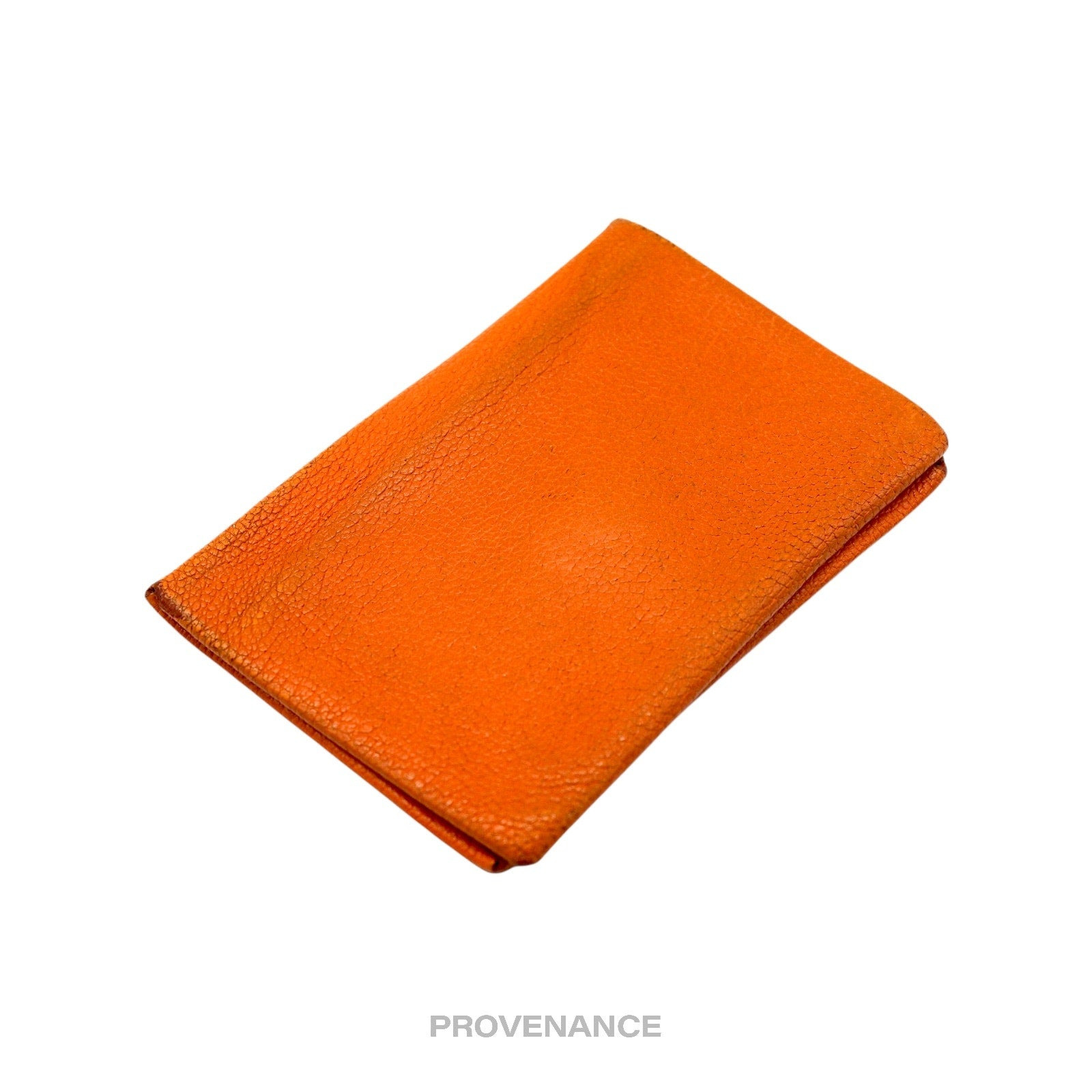 Hermès Calvi Card Wallet - Orange Chevre Mysore Leather - 4