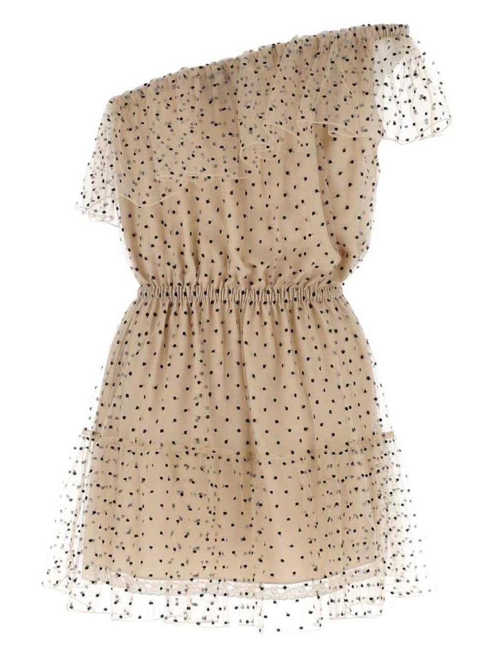 polka-dot one-shoulder minidress - 2
