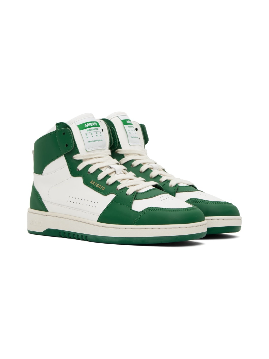 White & Green Dice Hi Sneakers - 4