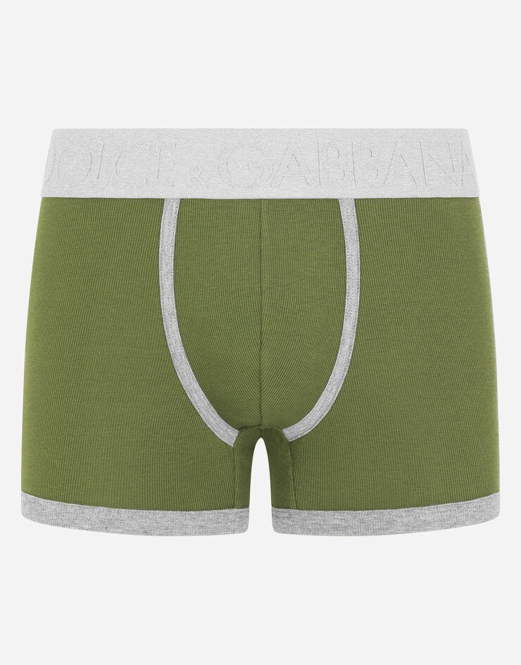 Fine-rib stretch cotton boxers - 1