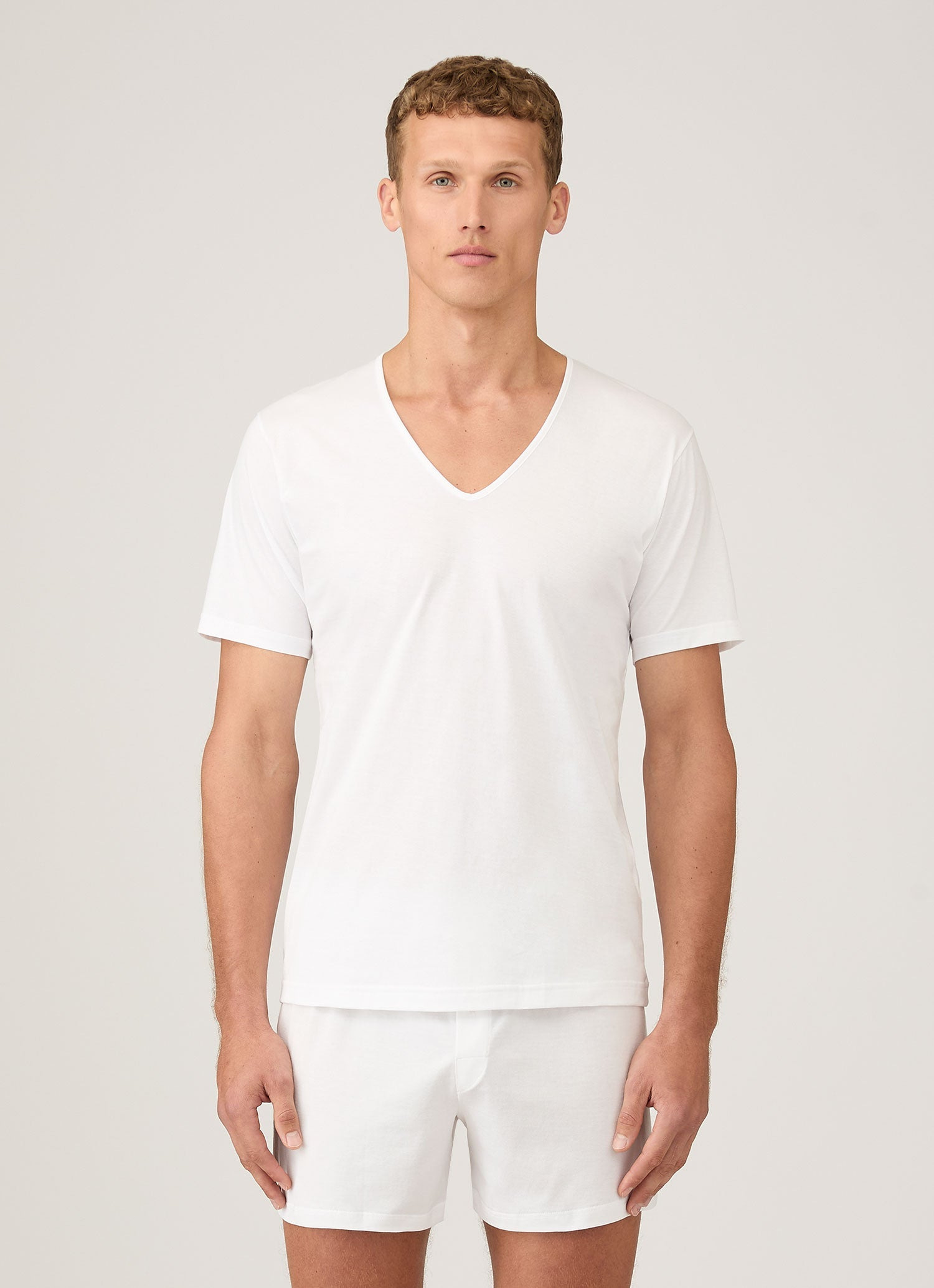 Superfine Cotton V‑Neck Underwear T‑shirt - 2