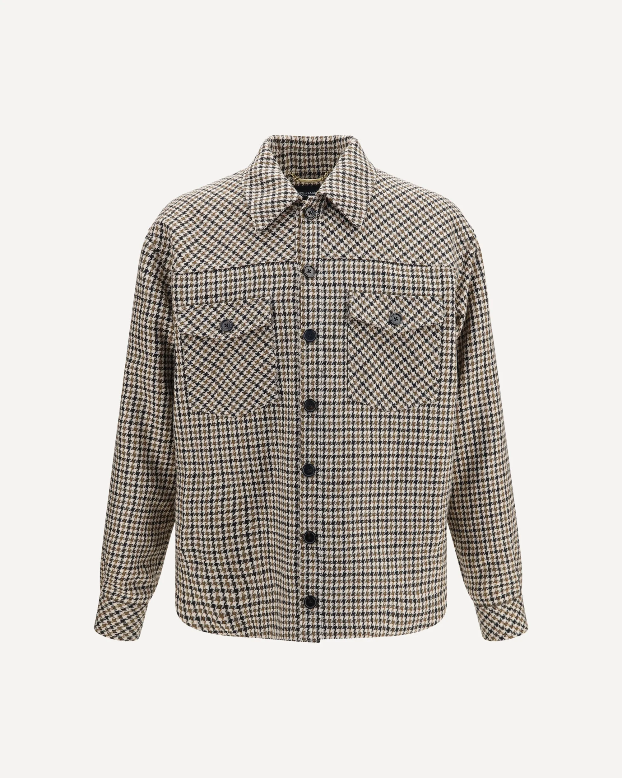 Quilted houndstooth wool Jacket - 1