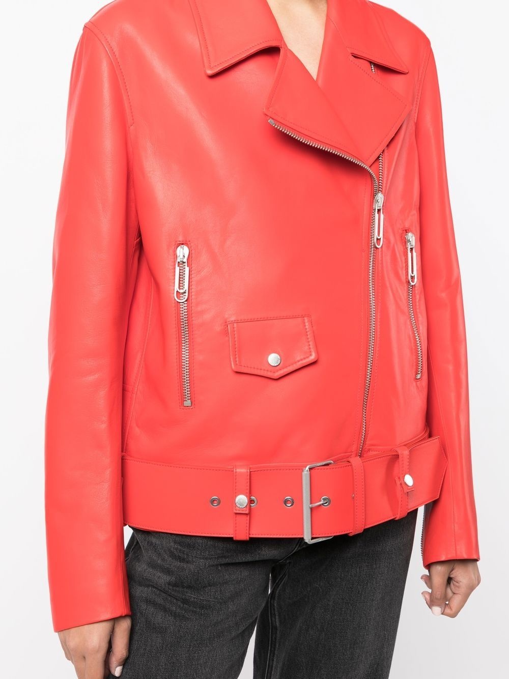 leather biker jacket - 5