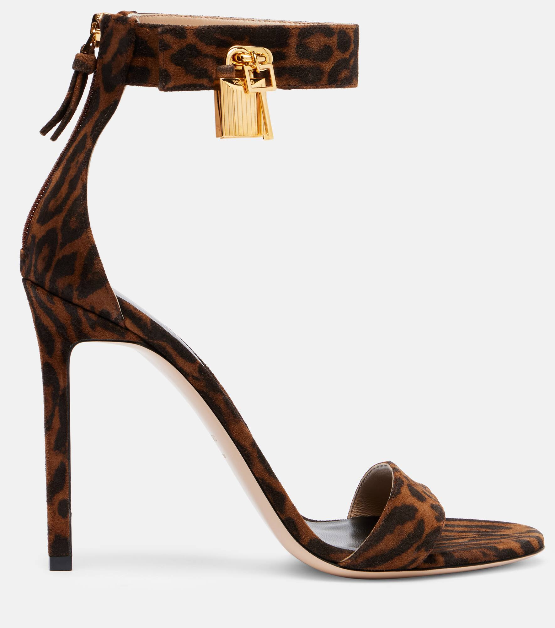 105 leopard-print leather sandals - 4