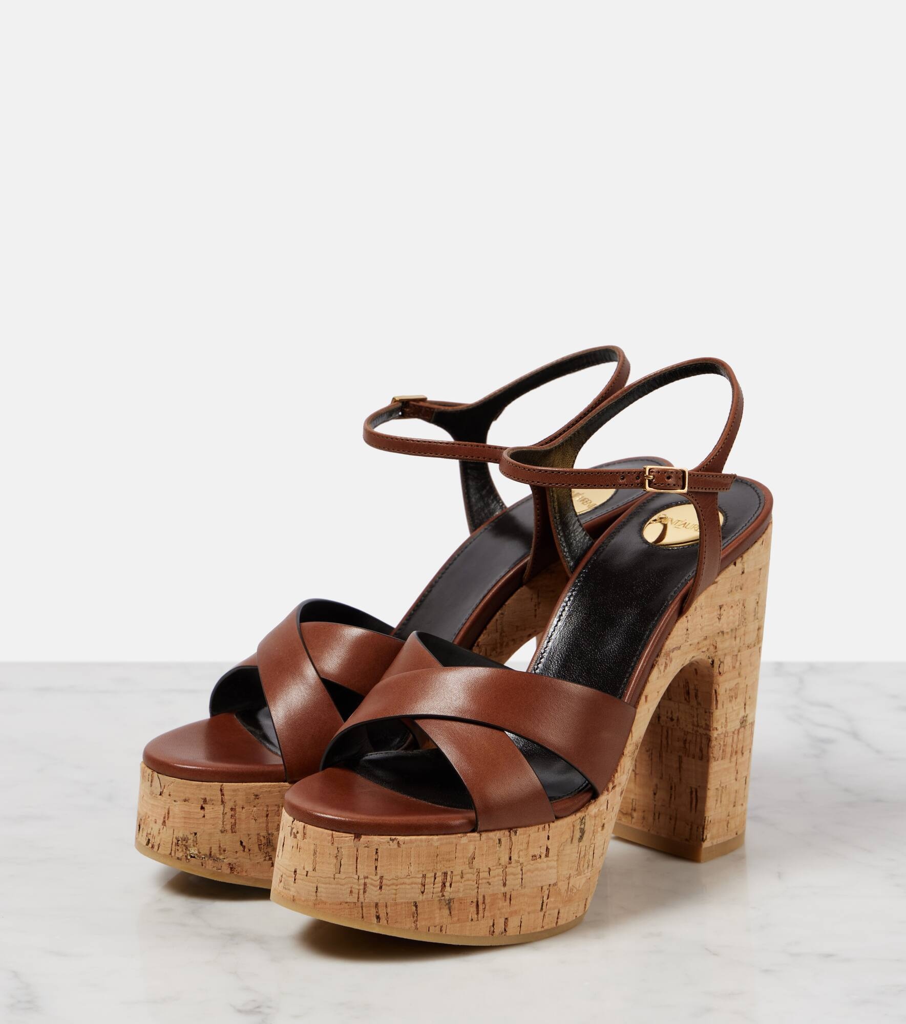 Bianca 125 leather platform sandals - 4