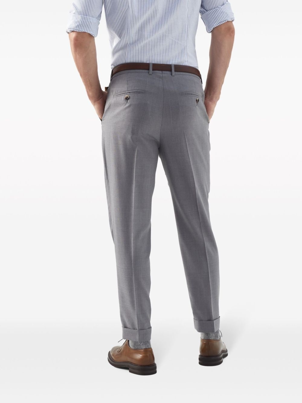 tapered-leg tailored trousers - 4