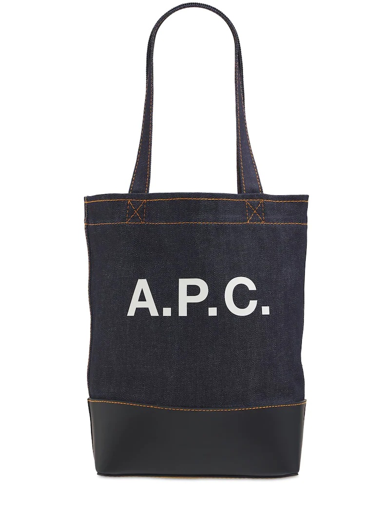 AXEL SMALL DENIM & LEATHER TOTE BAG - 1