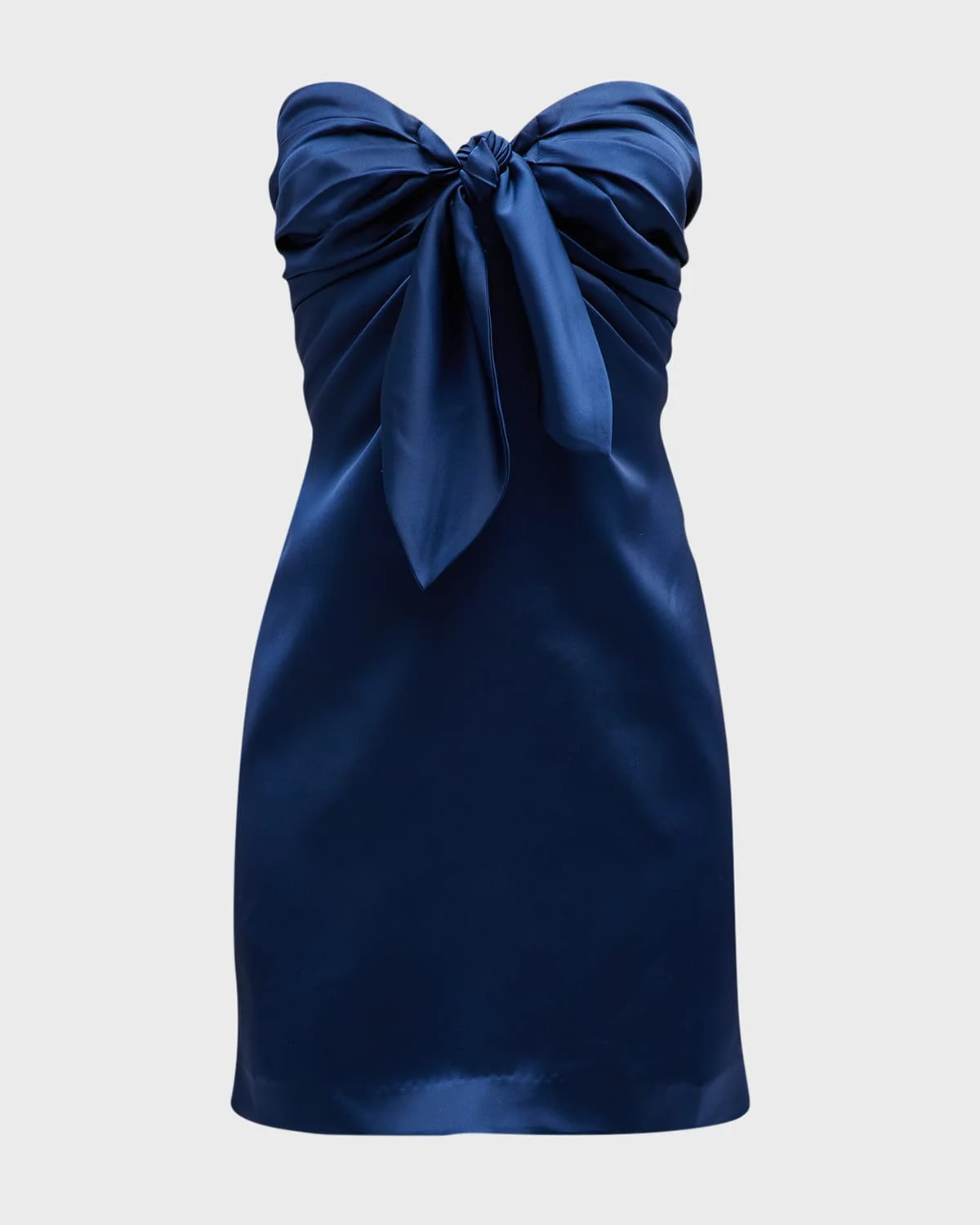 Orion Strapless Tie-Front Satin Mini Dress - 1