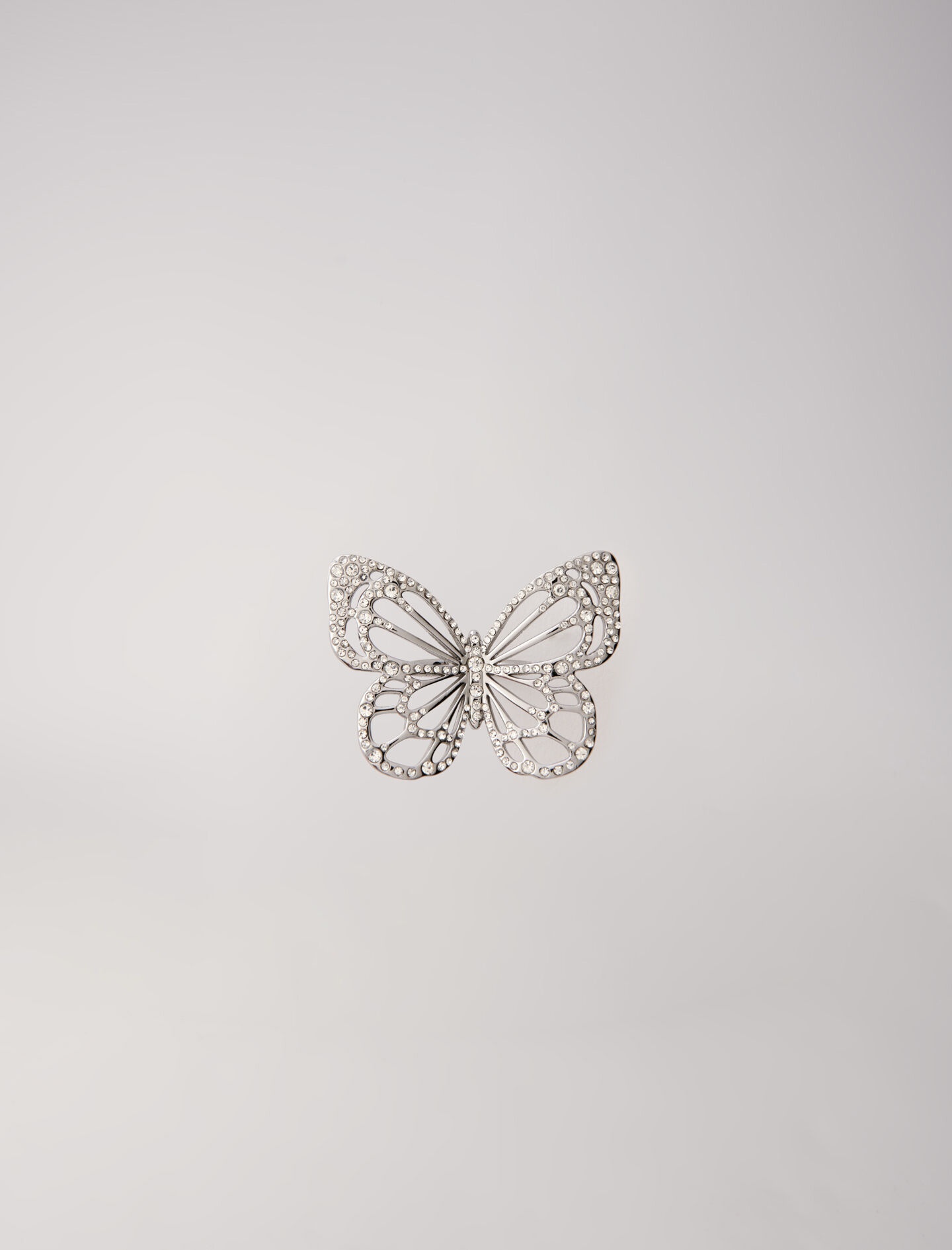 Rhinestone butterfly ring - 6