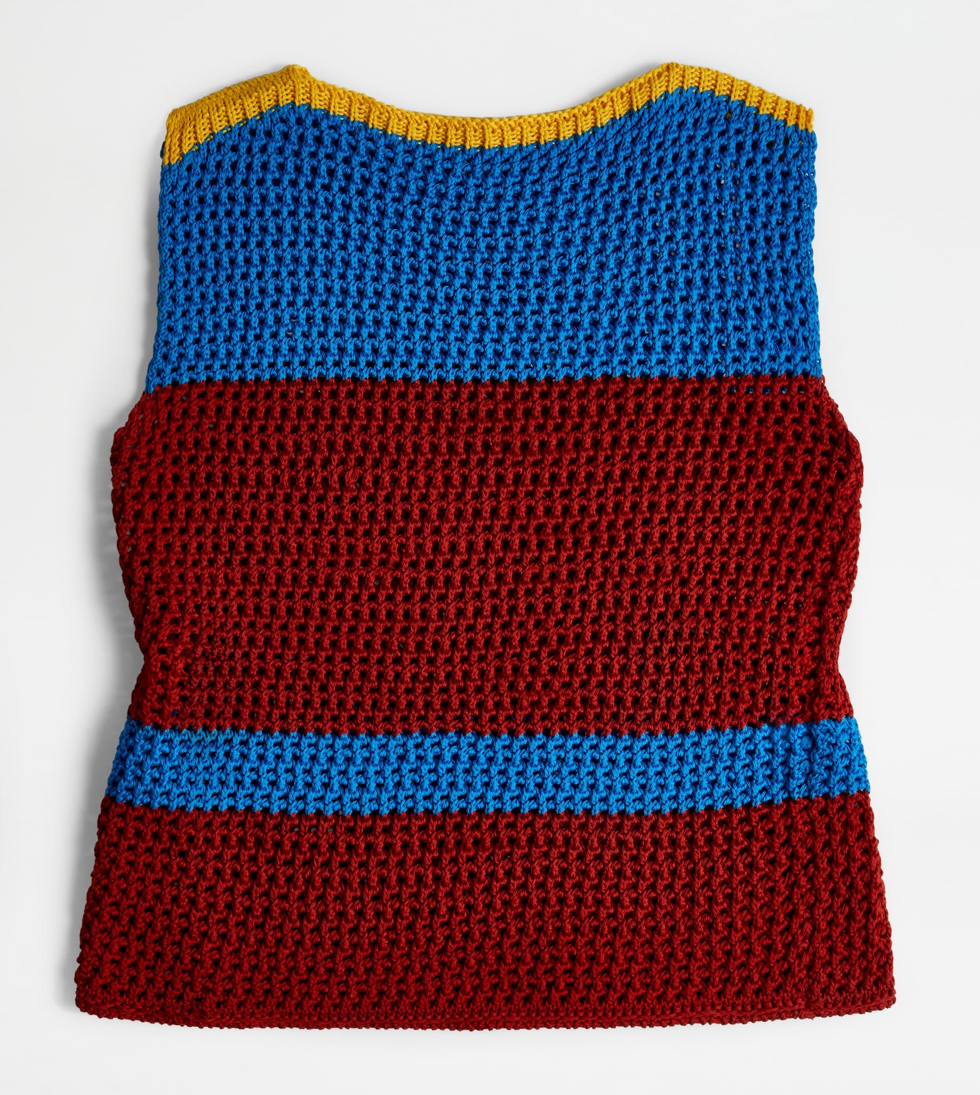 TOP IN COTTON KNIT - RED, LIGHT BLUE, YELLOW - 1
